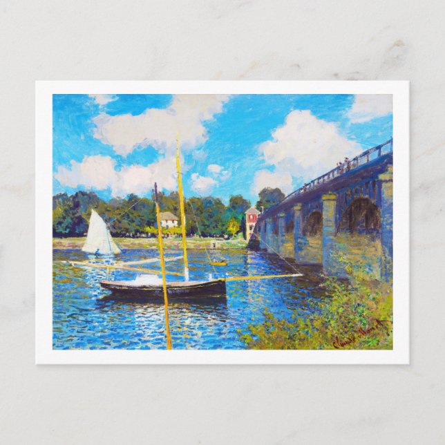 Postal El Puente en Argenteuil Claude Monet (Anverso)