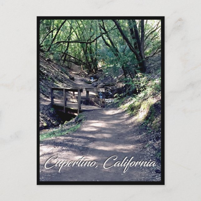 Postal El puente en Rancho, Cupertino, California (Anverso)