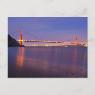 Postal El puente Golden Gate al anochecer desde Kirby Cov