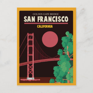 Postal El puente Golden Gate de noche