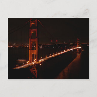 Postal El puente Golden Gate de noche
