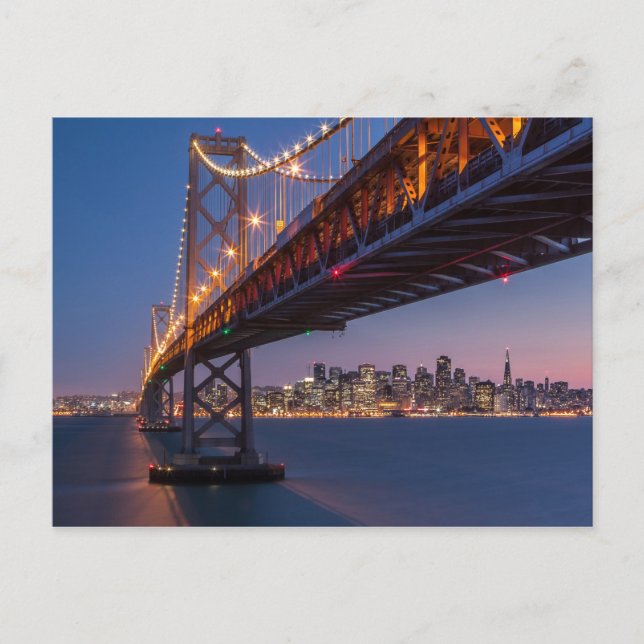Postal El puente Golden Gate de noche | San Francisco, CA (Anverso)