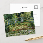 Postal El puente japonés | Claude Monet<br><div class="desc">El puente de futbol japonés y la piscina de lirios de agua del impresionista francés Claude Monet. La pintura original de arte fino es un aceite sobre lienzos de un jardín con nenúfares bajo la pasarela japonesa. Utilice las herramientas de diseño para agregar texto personalizado o personalizar la imagen.</div>