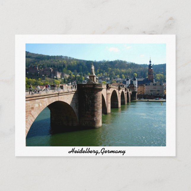 Postal El puente Karl-Theodor Heidelberg Alemania (Anverso)