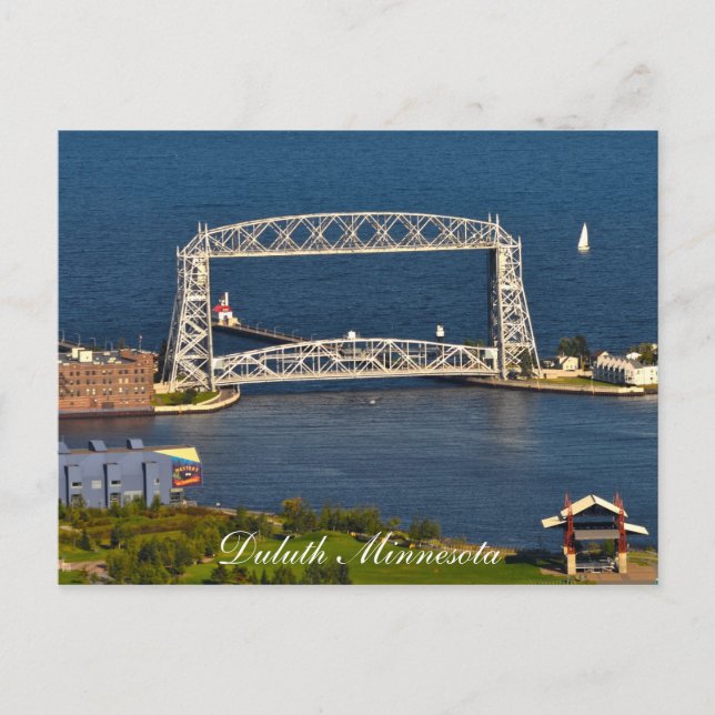 Postal El puente levadizo Duluth Minnesota (Anverso)