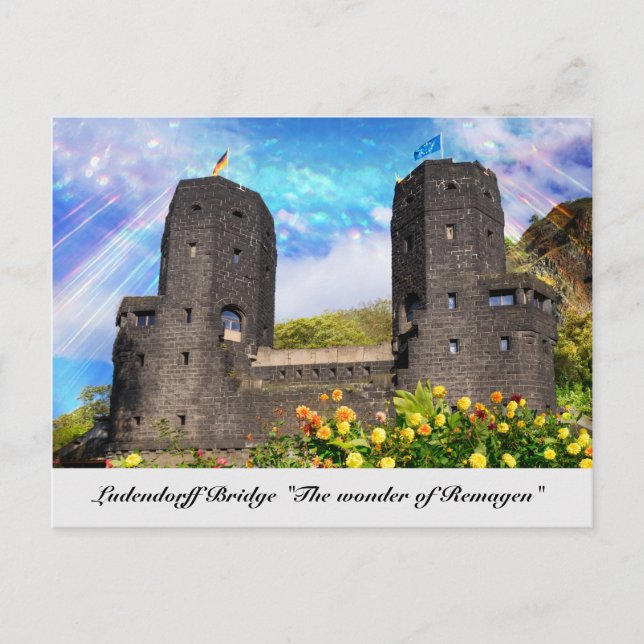 Postal El puente Ludendorff sigue en Erpel, Remagen (Anverso)