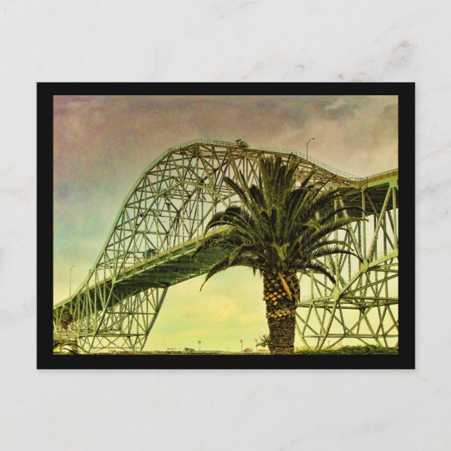 Postal El puente, mientras el sol se desliza (Anverso)