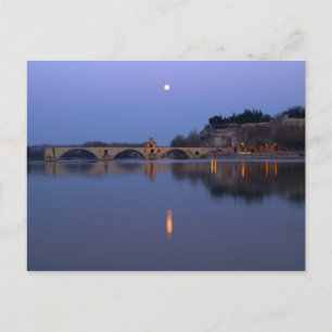Postal El puente Pont St. Benezet en Aviñón sobre el