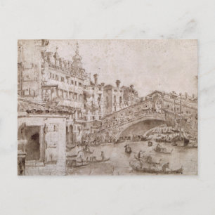 Postal El puente Rialto, Venecia