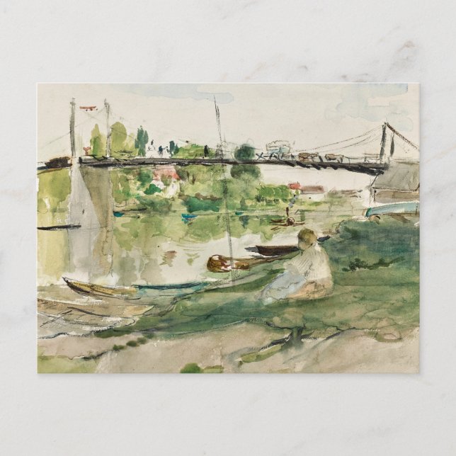 Postal El puente sobre el Oise | Berthe Morisot (Anverso)