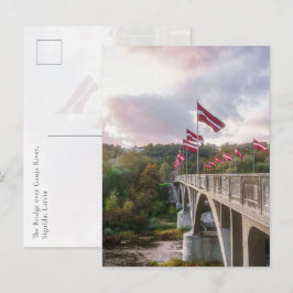 Postal El puente sobre el río Gauja, Sigulda, Letonia