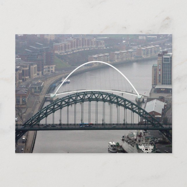 Postal El puente Tyne y el puente Millennium (Anverso)