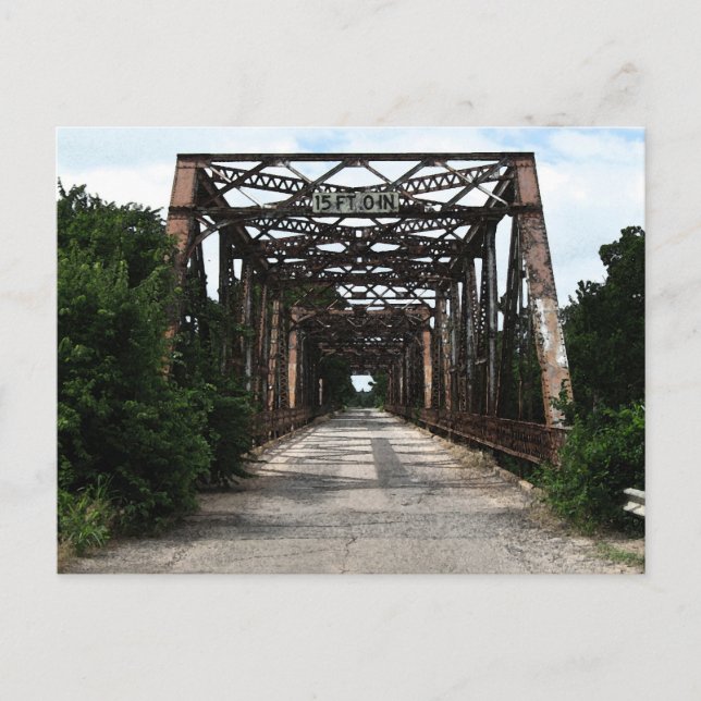 Postal El puente viejo del río (Anverso)