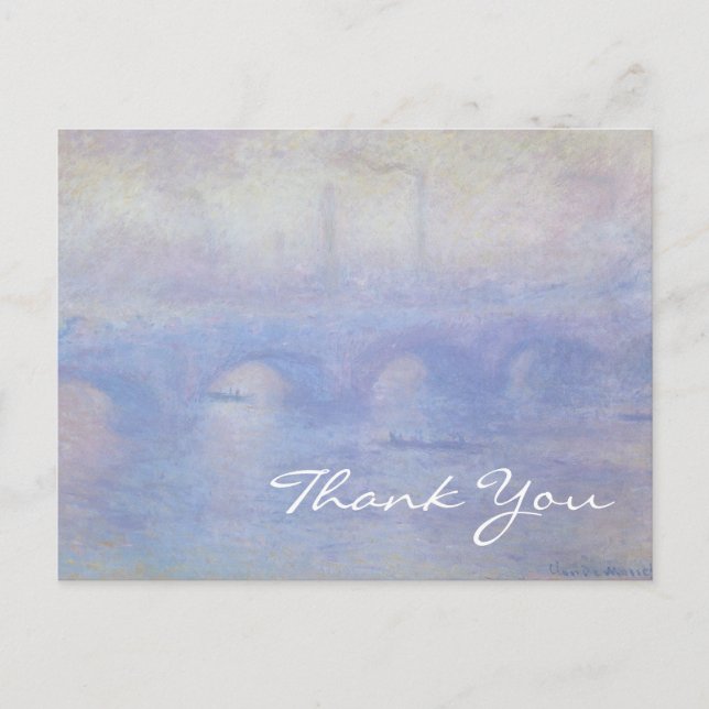 Postal El puente Waterloo de Monet (Anverso)