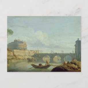 Postal El puente y el castillo de Sant'Angelo, 1745