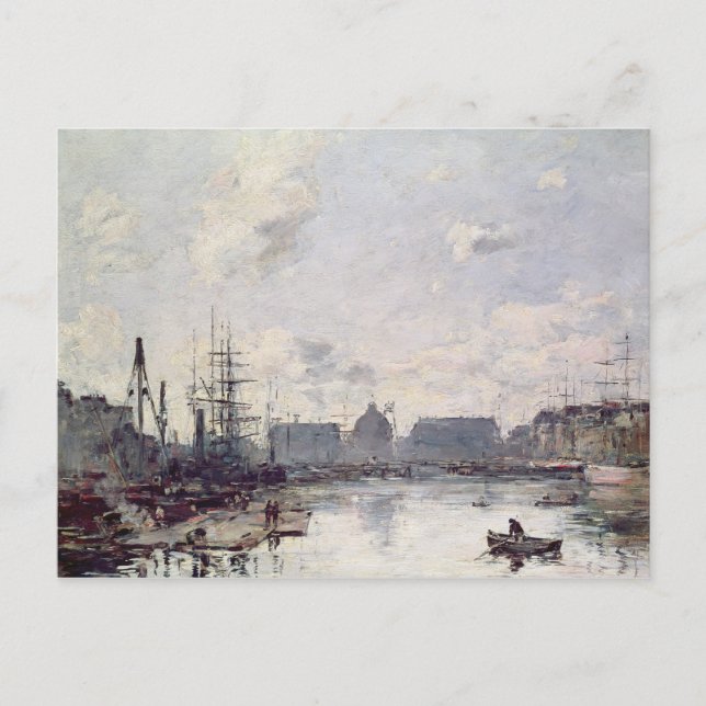 Postal El Puerto de Comercio, Le Havre, 1892 (Anverso)