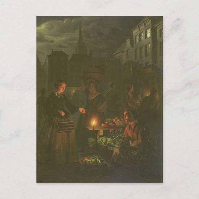 Postal El puesto de verduras (Anverso)