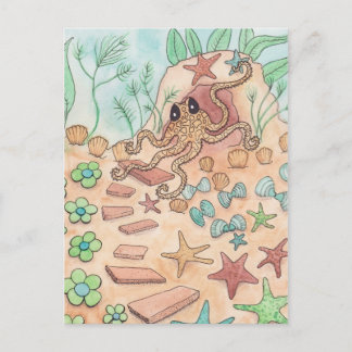 Postal El pulpo y su jardín