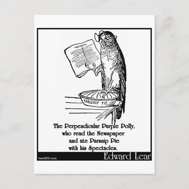 Postal El púrpura perpendicular polly (Anverso)
