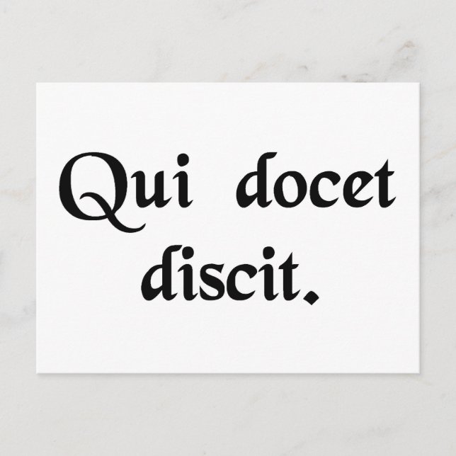 Postal El que enseña aprende. (Anverso)