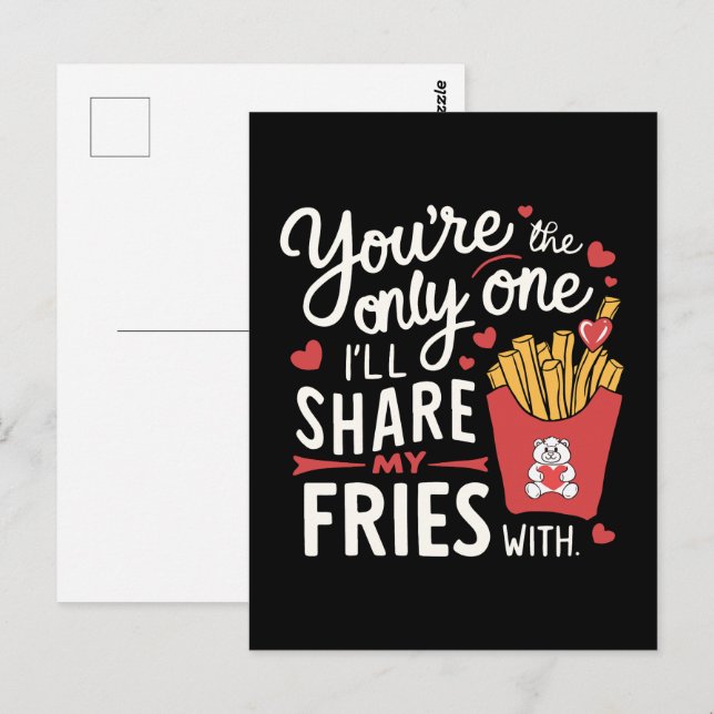 Postal El que voy a compartir mis papas con divertidos Sa (Anverso / Reverso)