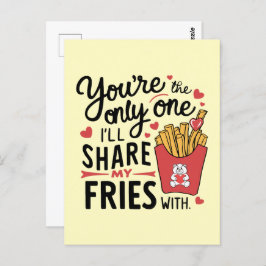 Postal El que voy a compartir mis papas con divertidos Sa