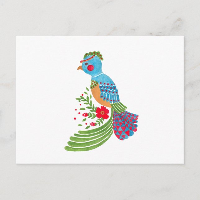 Postal El quetzal azul (Anverso)