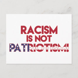 Postal ¡El racismo no es patriotismo! Protesta contra el 