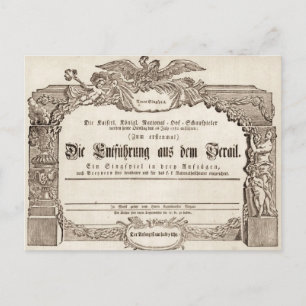 Postal El rapto en el serrallo (Mozart)