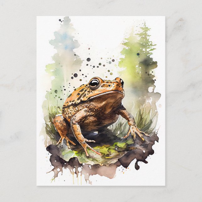 Postal El rastreo de la toad acuarela a través de la prad (Anverso)