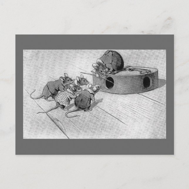 Postal El ratón busca desactivar Mousetrap (Anverso)
