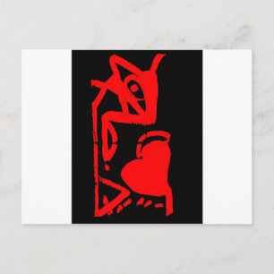 Postal El raton comiendo corazón