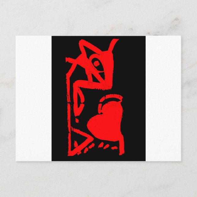 Postal El raton comiendo corazón (Anverso)