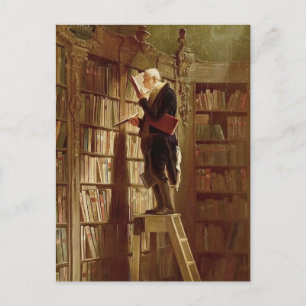 Postal El ratón de biblioteca