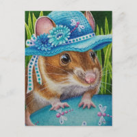 El ratón en Bonnet encontró el arte de la acuarela