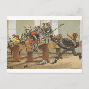 Postal El ratón en el aula, Arthur Thiele