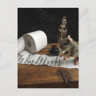 Postal El ratón y su "lista de cosas por hacer"