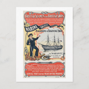 Postal El reclutamiento de marineros por parte de la Vint