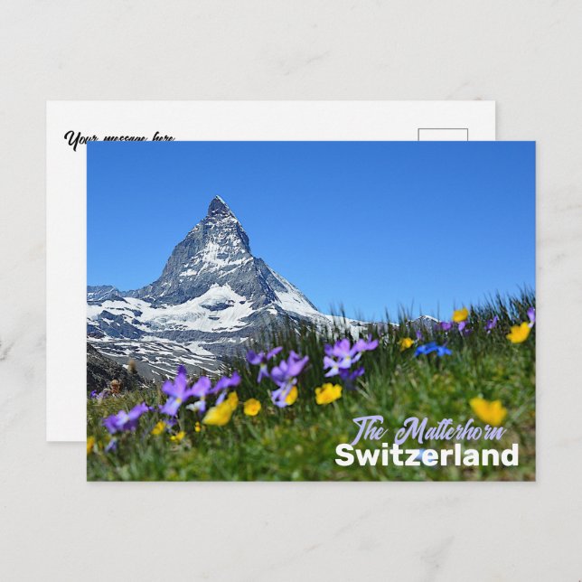 Postal El recuerdo de viajes Matterhorn Swiss (Anverso / Reverso)
