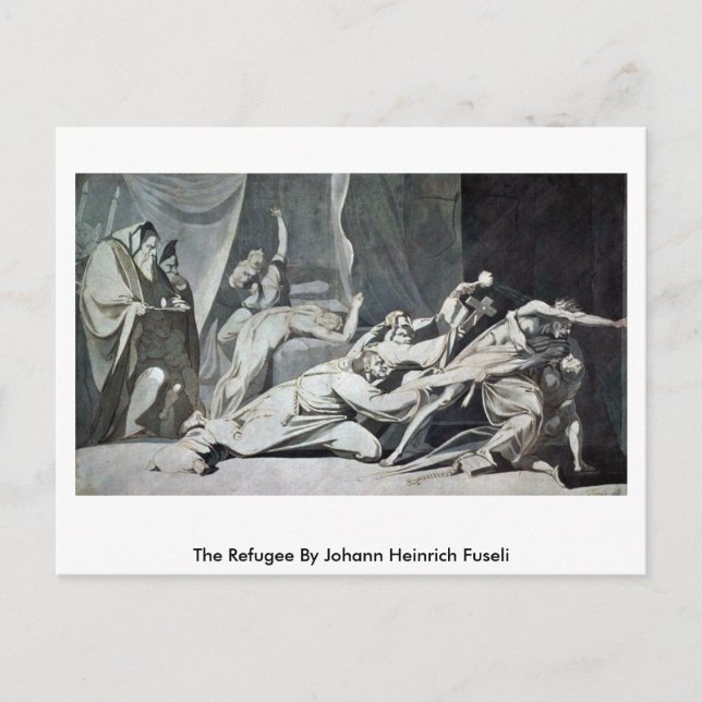 Postal El Refugiado De Johann Heinrich Fuseli (Anverso)