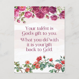 Postal El regalo de los dioses es tu Bonito de talento Ro