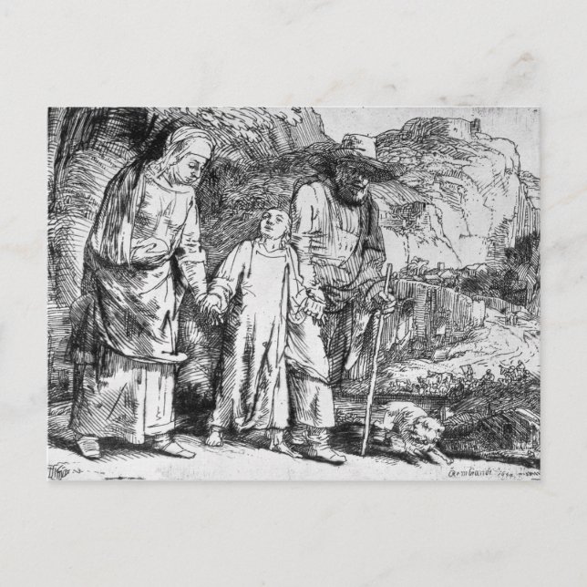 Postal El regreso de Egipto, o Jesucristo (Anverso)