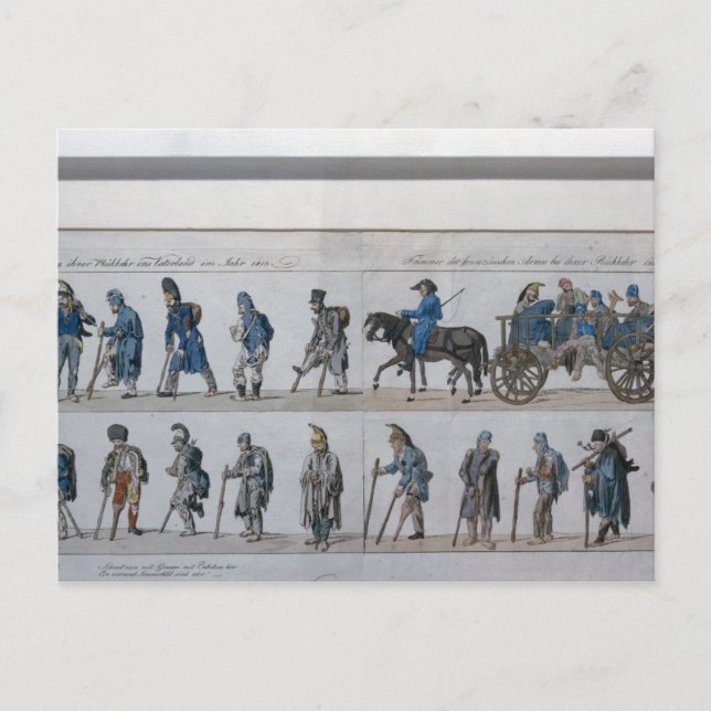 Postal El regreso del derrotado ejército francés (Anverso)
