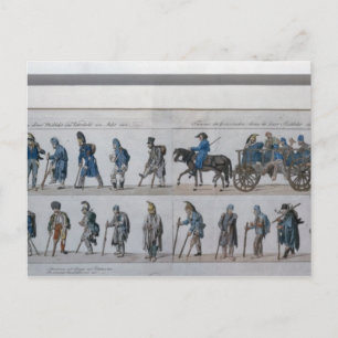 Postal El regreso del derrotado ejército francés