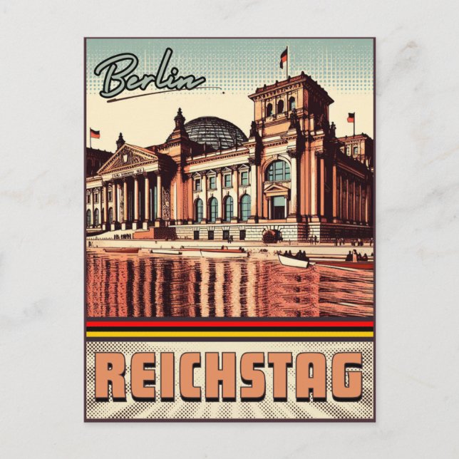 Postal El Reichstag - Platz der República en Berlín (Anverso)