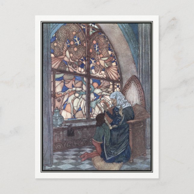 Postal El relato de su abuela, de Edmund Dulac (Anverso)