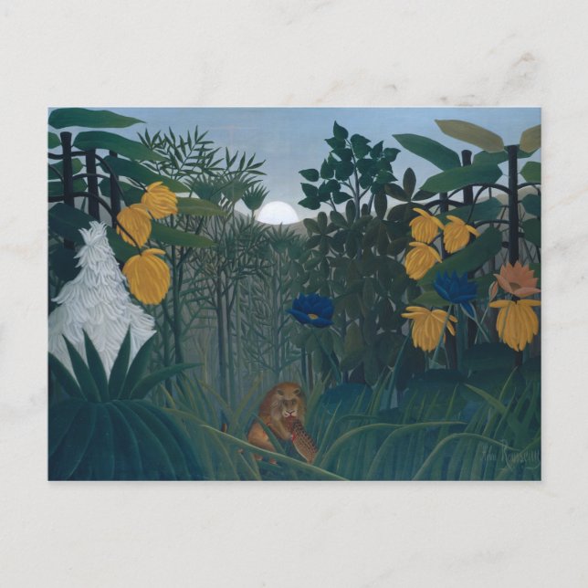 Postal El repasado del león - Henri Rousseau (Anverso)