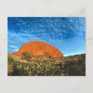 Postal El resplandor rojo de la famosa Roca Ayers en el f