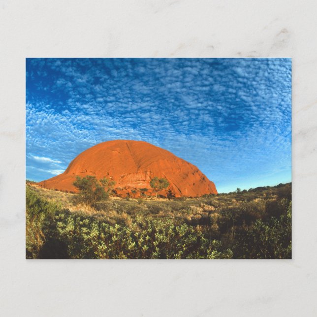 Postal El resplandor rojo de la famosa Roca Ayers en el f (Anverso)