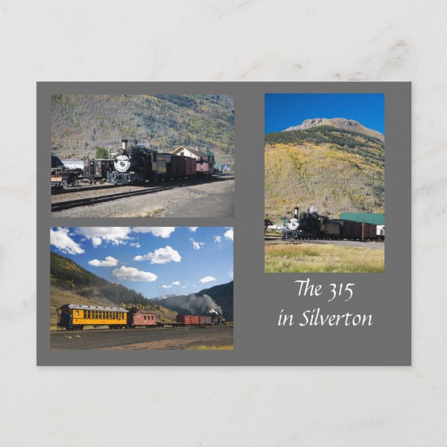 Postal El restaurado D&RG 315 en Silverton (Anverso)